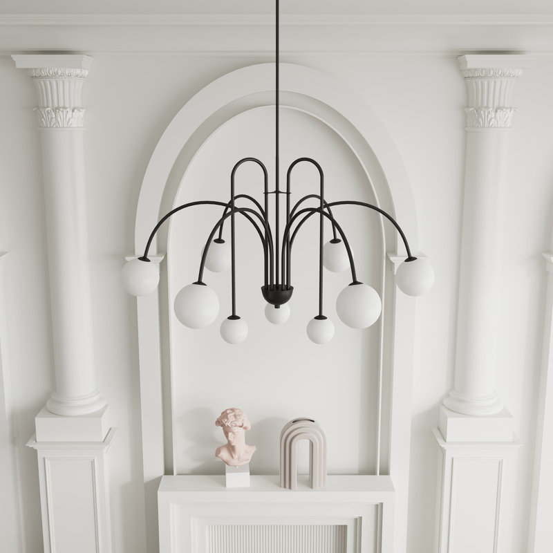 Lustre spoutnik neuf lumières Calay