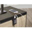 Table de chevet Touete Folu, port USB, 3 tiroirs avec boutons chromés-2109361639