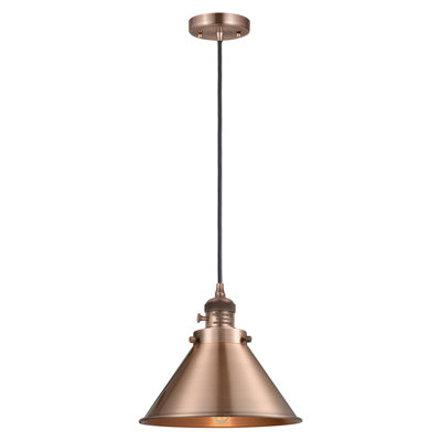 Franklin Restoration - Donner - 1 Light 10" Cord Hung Mini Pendant - On-Off Turn Switch - LED Bulb - Shade