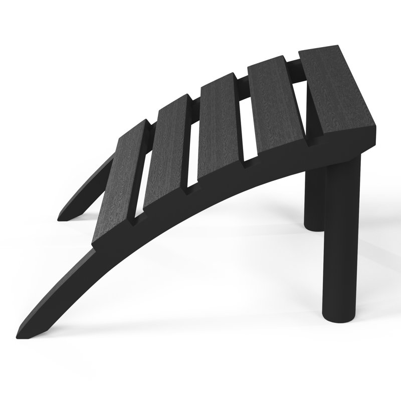 Repose-pieds d'extérieur en poly Adirondack, Noir