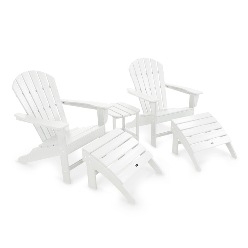 POLYWOOD South Beach Adirondack 5-Piece Set, White