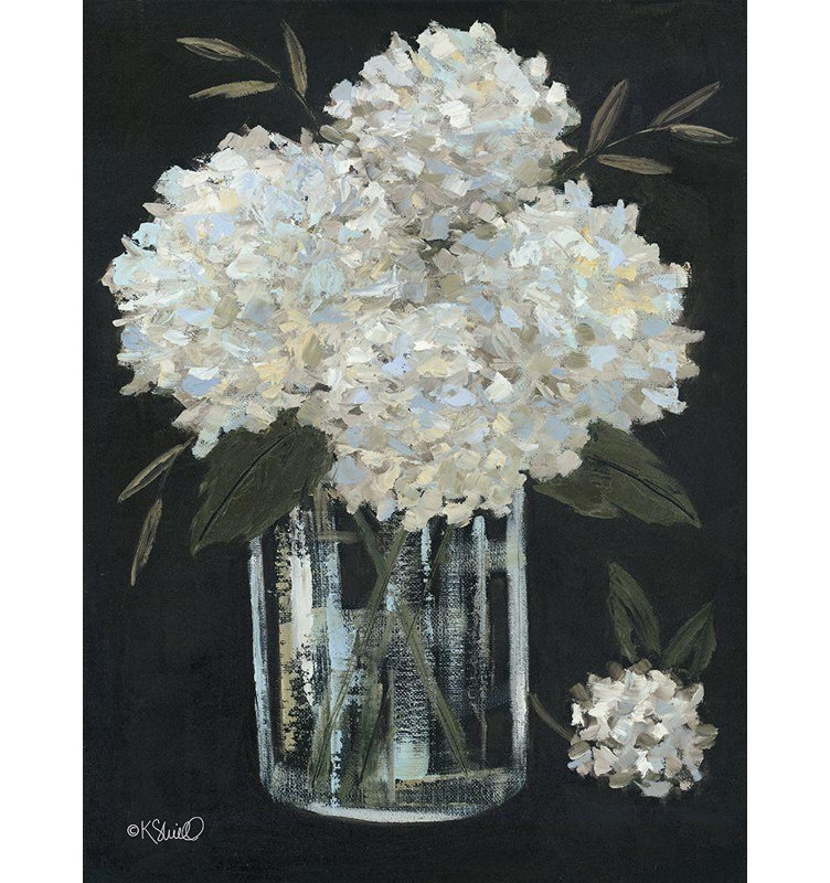 «Winston Porter Sherrill», art sur toile tendue de la galerie Kate: White Hydrangeas II, H 24 po x l 19 po
