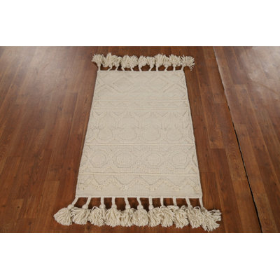 Handmade Carved Moroccan Indian Rug 2x3
