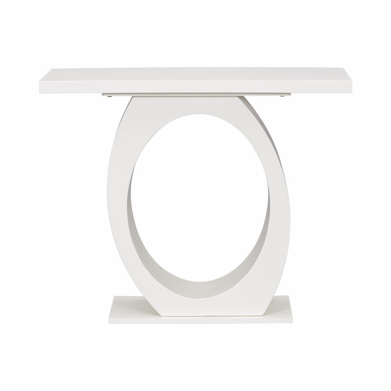 Modern 39.43" Criss-Cross Console Table, Beige