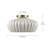 1-Light Brass Flush Mount Ceiling Light with Cream Resin Shade