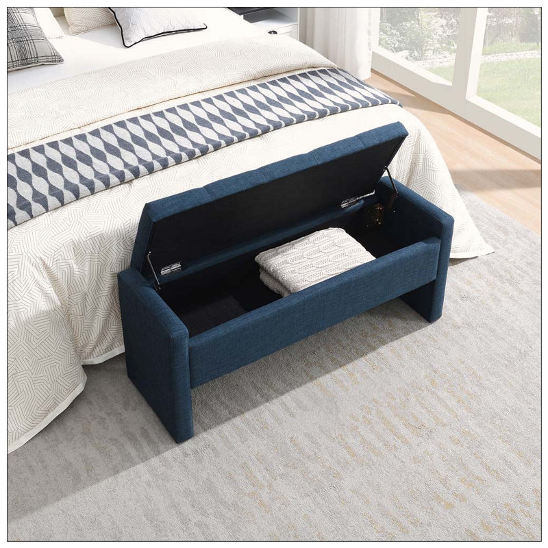 Banc de lit moderne avec rangement, Marine