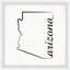 Arizona Map Outline - Cadre photo, impression d'art textuel sur papier-630614483
