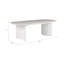 Table basse en travertin Catalina avec base en bois cannelé, table basse rectangulaire moderne pour le salon, petite table basse - 52 po, ivoire et brun clair