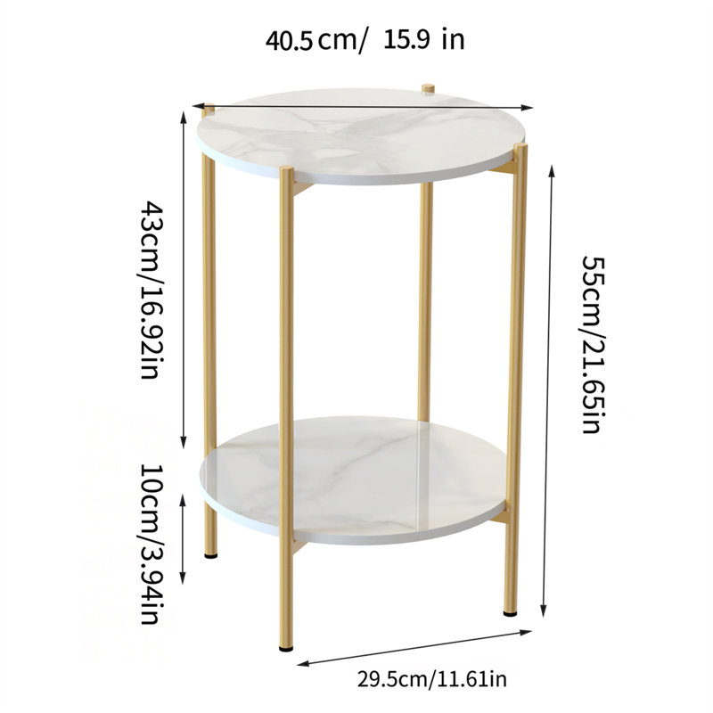 Alber End Table, Gold