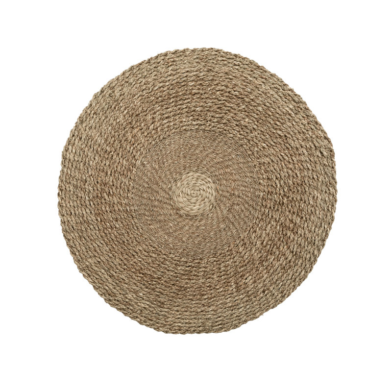 Round Solid Colour Hand Woven Area Rug, Round 90cm