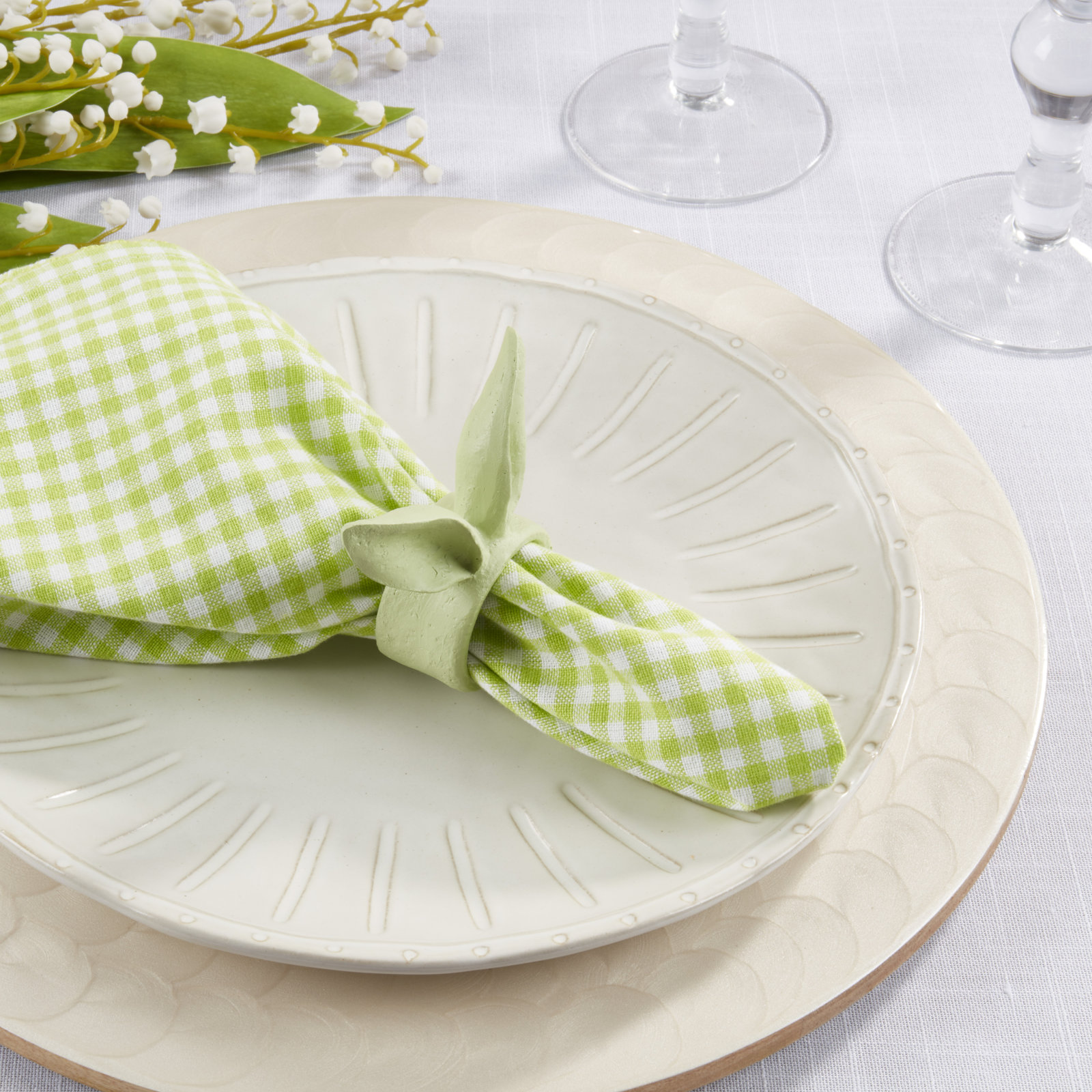 Bunny Ears Napkin Ring, Green