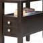 Table de bout en bois avec 2 tiroirs Espresso