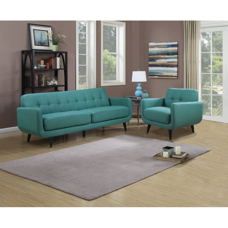 Higbee Upholstered Armchair, Teal Polyester Blend