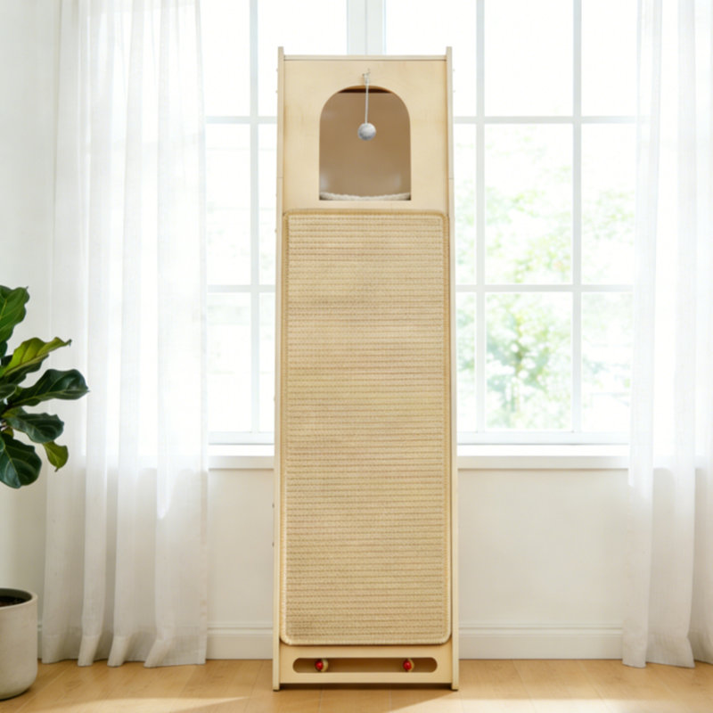 42.1‘’H Cat Tower With Scratching And Cat Condo Perch For Large Cats