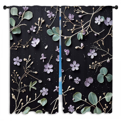 Rideaux de fenêtre à motif floral obscurcissant et obscurcissant - 2 panneaux