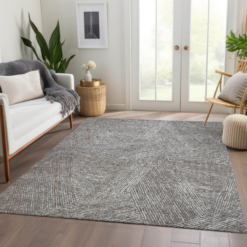 Premium Machine Washable Finchley AMF991 Lines Rug, Rectangle 2'6" x 3'10"