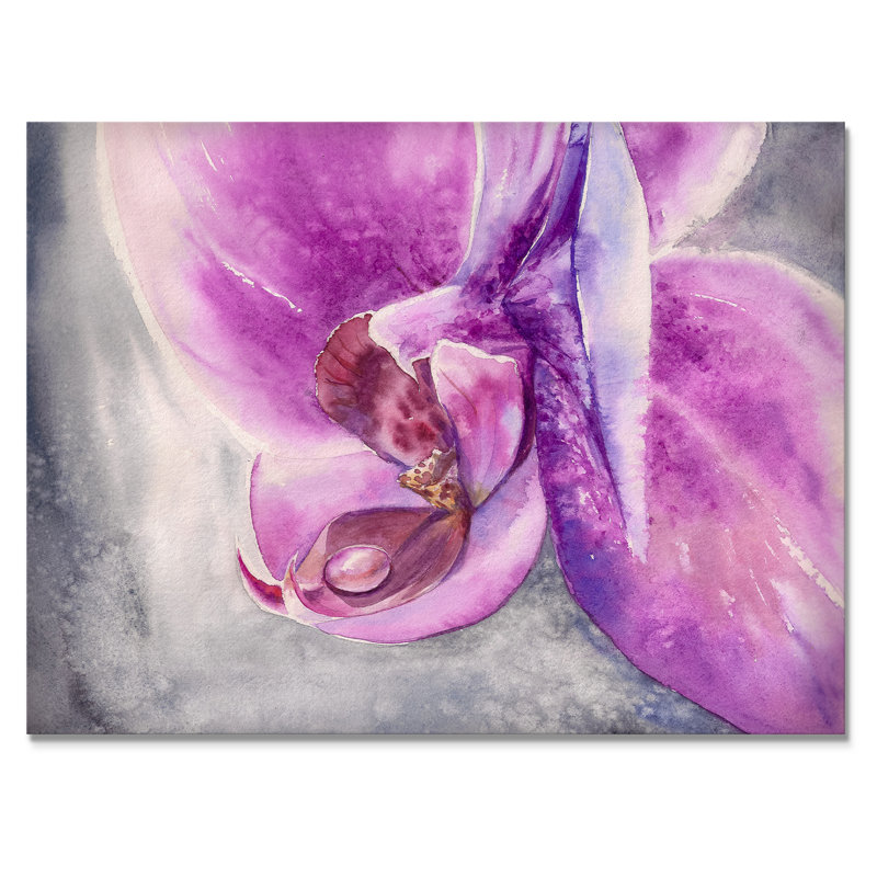 Impression sur toile tendue, "Purple Summer Orchid Flower", H 16 po x l 32 po x P 1 po