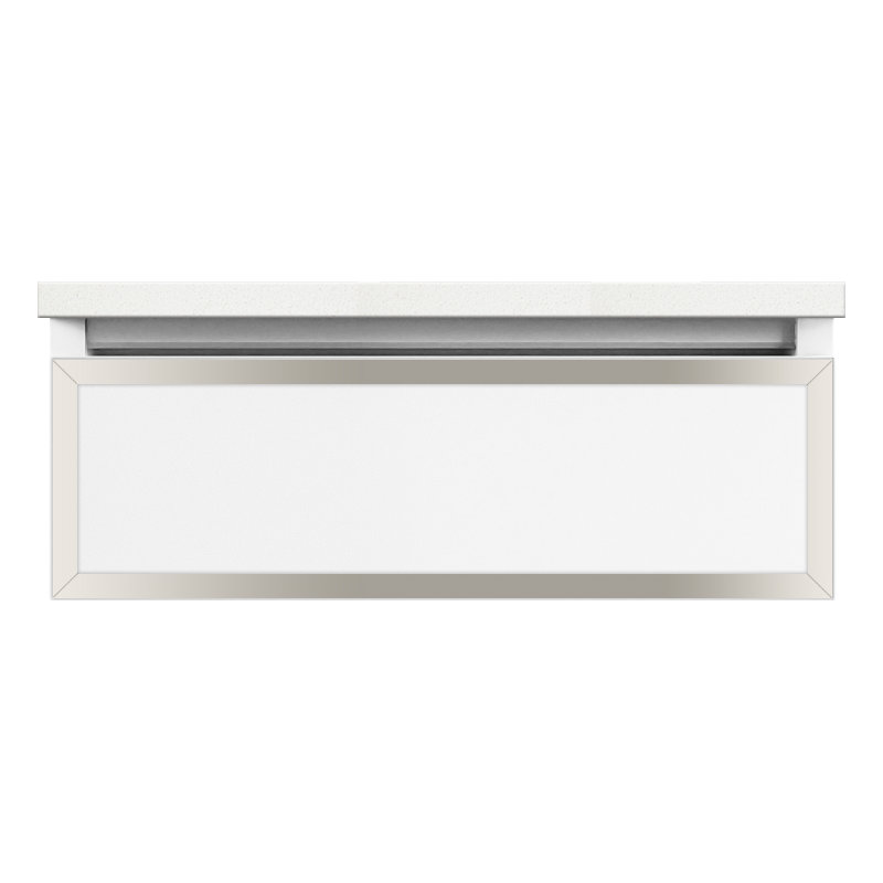 Profiles Framed 24" Bathroom Vanity Base Only, Tinted Gray Mirror/Chrome, Yes, Full Drawer