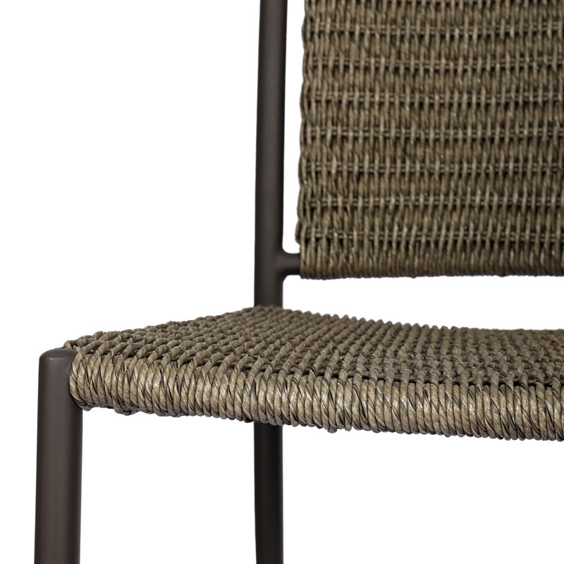 Abel Outdoor Dining Side Chair, Faux Olive Hyacinth