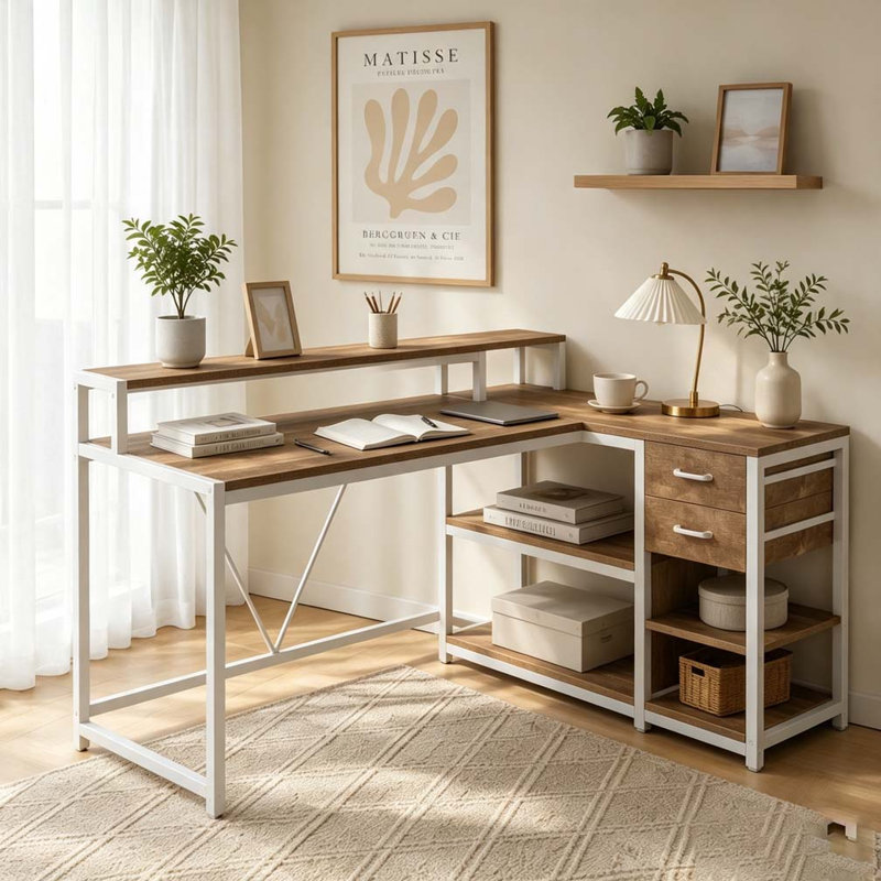 Bureau d'écriture, bureau en L