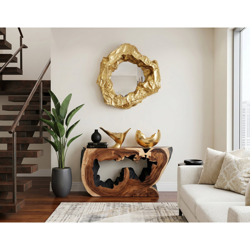 Rock Pond Modern & Contemporary Accent Mirror, Gold, 3'4''x 3'4''