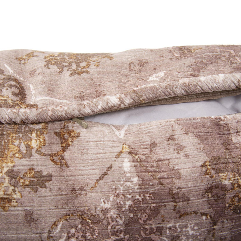 20 x 20 Pillow  Baroque - Down Insert, Taupe Floral
