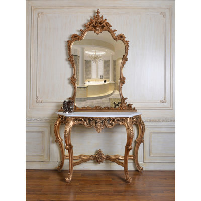52'' Marble Top Console Table