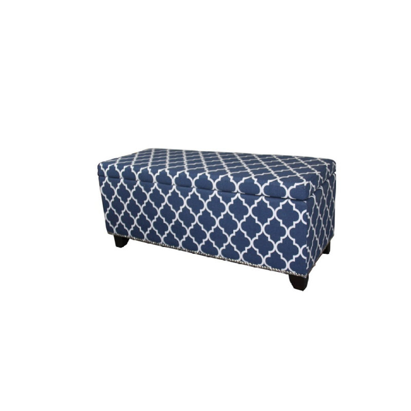Banc de rangement à rayures marocaines