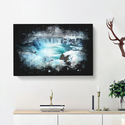 Icelandic Waterfall - Wrapped Canvas