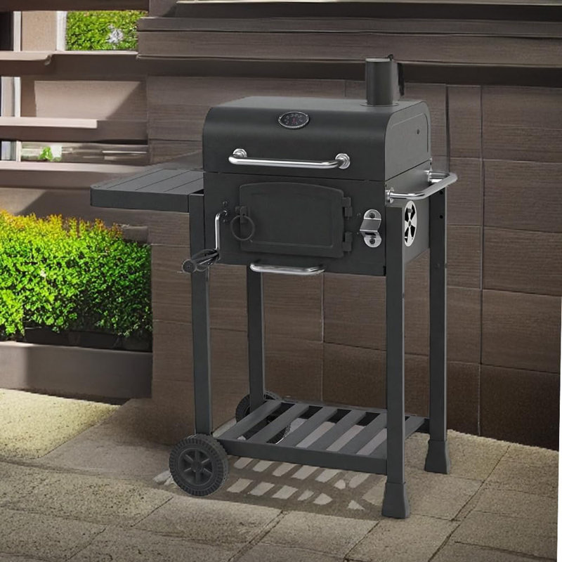 COSMOGRILL 561.29cm W Barrel Charcoal Grill