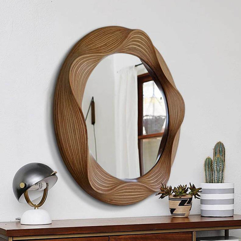 Free Form MDF Wall Mirror, 29.53"H×23.62"L×1.97"W