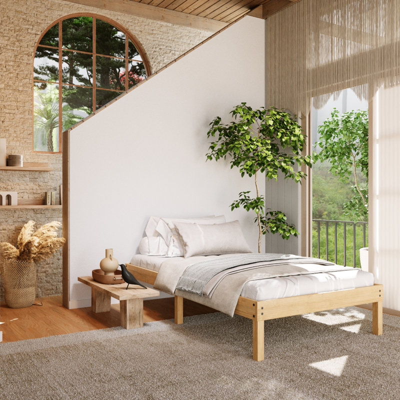 Wood Frame Bed Wallice | Winston Porter, Twin