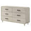 Meuble de rangement pour commode à 6 tiroirs avec finition blanche de style contemporain 1 pièce