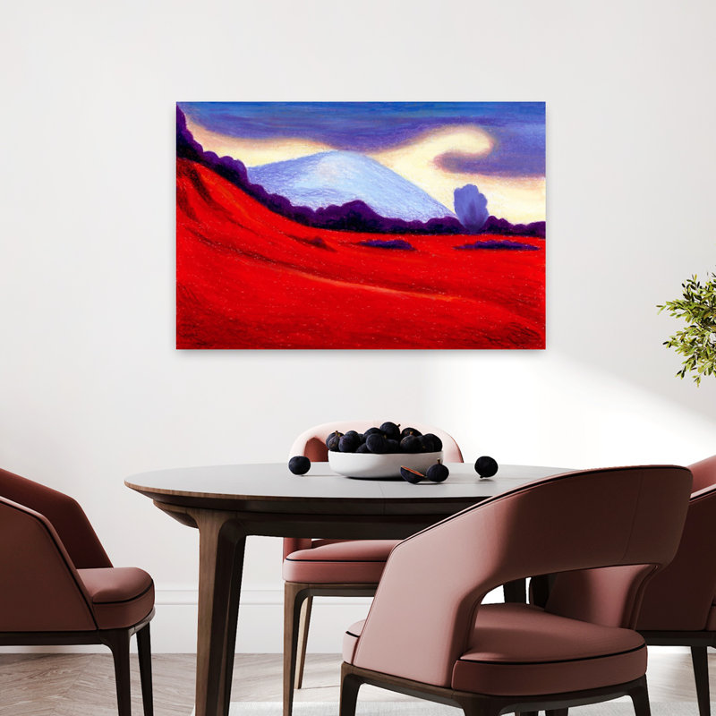 Art contemporain contemporain abstrait montagne nature, H 24 po x l 36 po