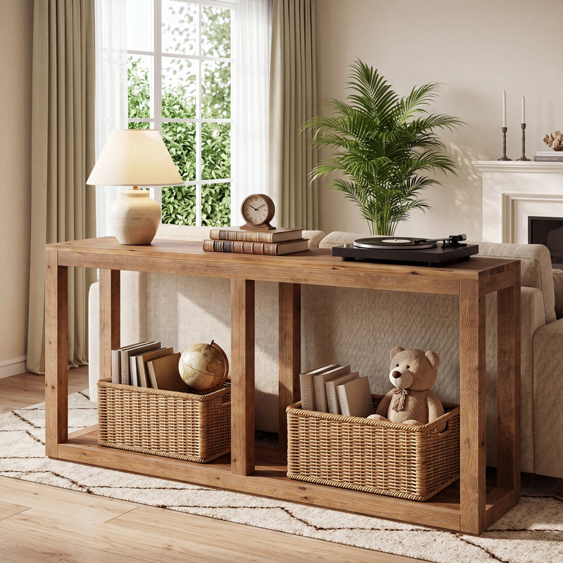 Console 70,9 po en bois massif pour couloir