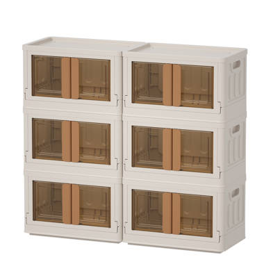 Stackable Storage Bins with Wooden Cover – Haixinhome