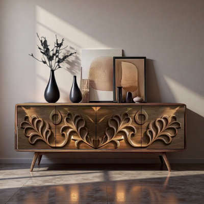 Large-Capacity Retro Sideboard
