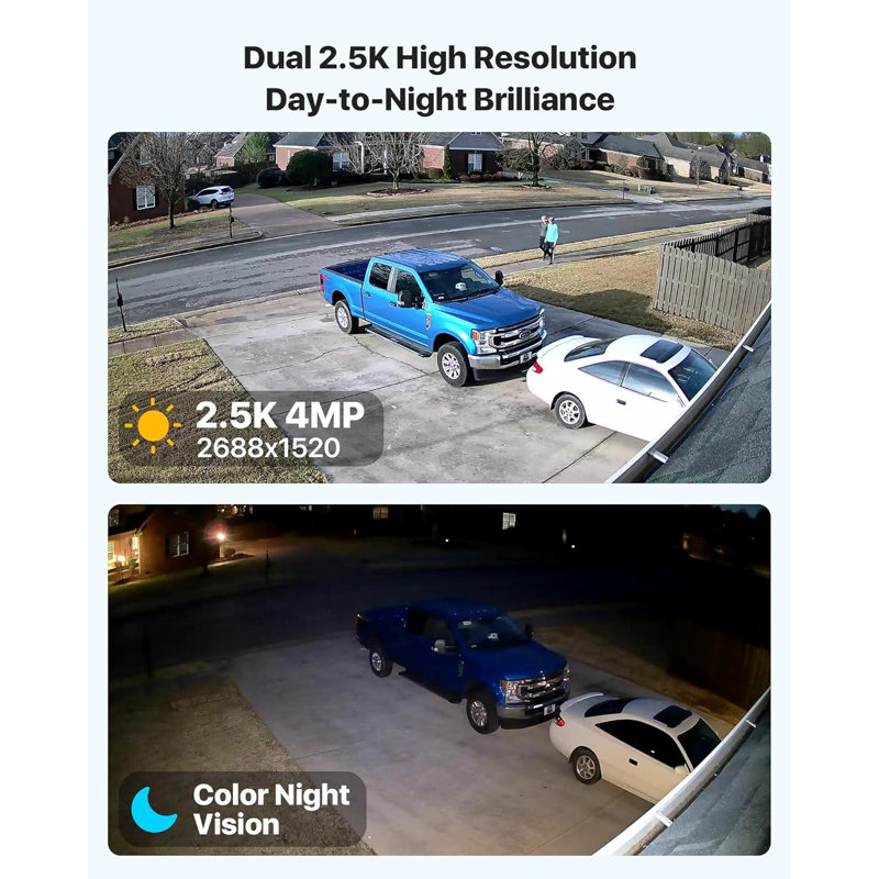 C298 4MP Dual-Lens Plug-in WiFi 360° PTZ Telephoto Outdoor Security Camera, 2-Way Talk