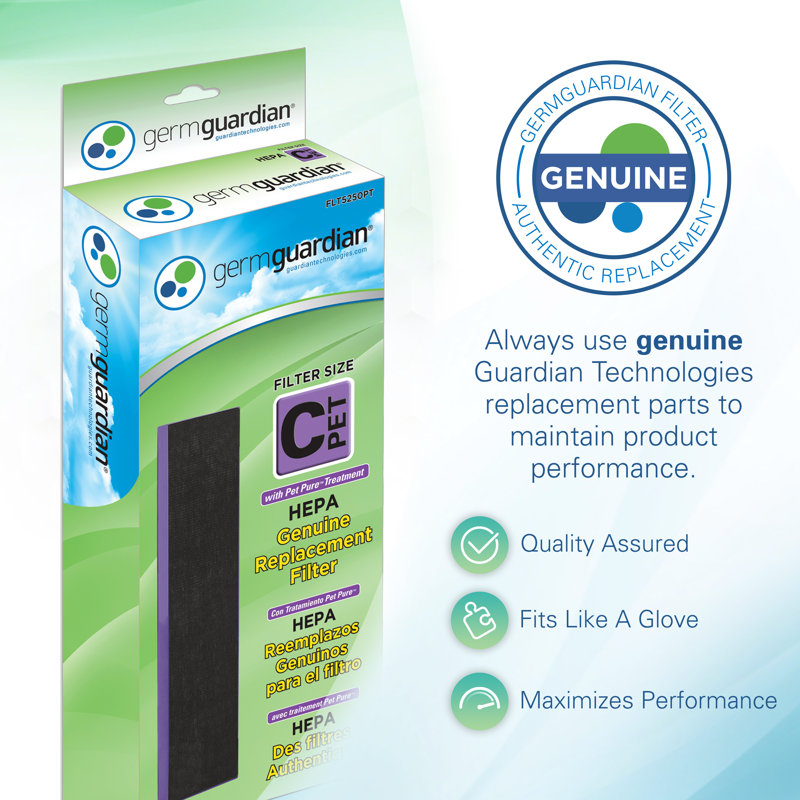 GermGuardian True HEPA Replacement Filter C for AC5000 Series Air Purifier with Pet Pure Filter Treatment