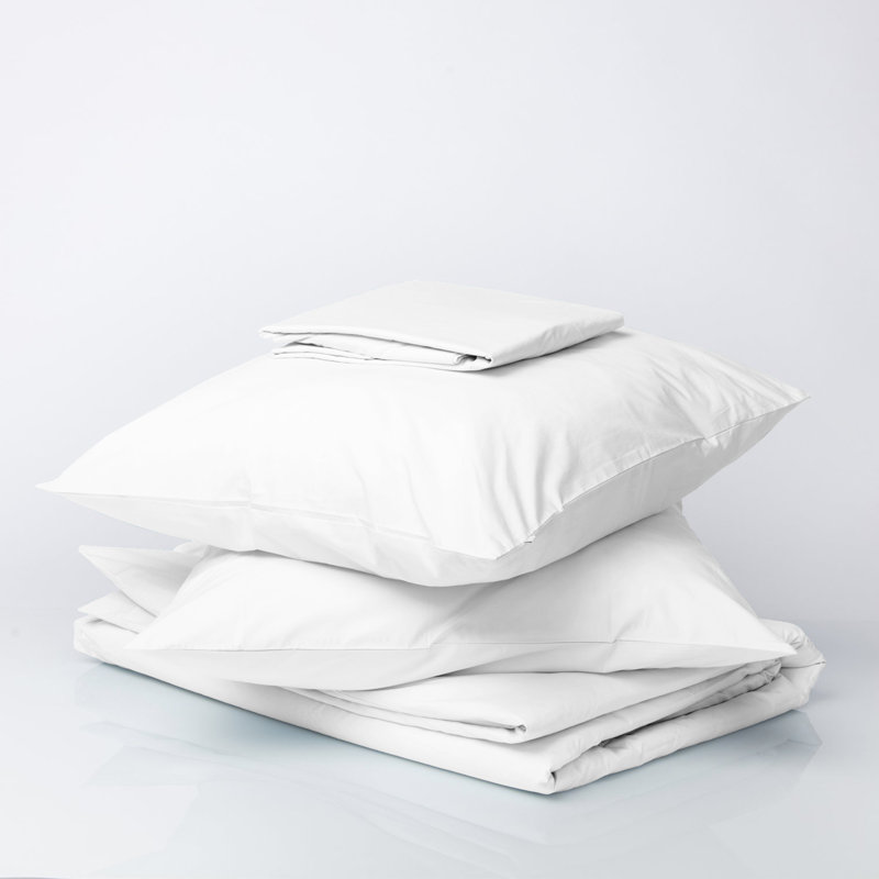 Twin XL Arctic White Organic Cotton Percale Deep Pocket Sheet Set
