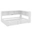 Lit de jour double en métal avec lit gigogne, armoires de rangement et ports USB-106649549