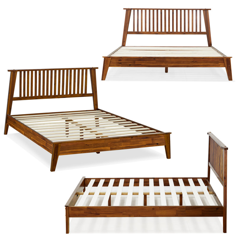 Kaylin Premium Solid Wood Platform Bed Frame With Headboard – 800 Lb Capacity, No Box Spring Needed, Fits All Mattresses, 5-Year Warranty