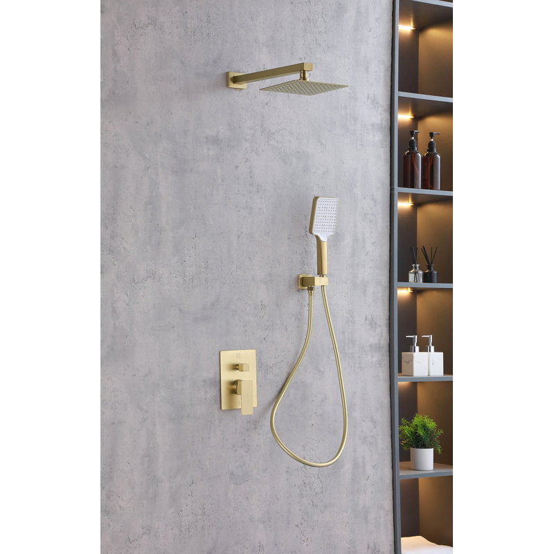 Petar Pressure-Balanced All-In-One Kit with Rough in-Valve, Brushed Gold