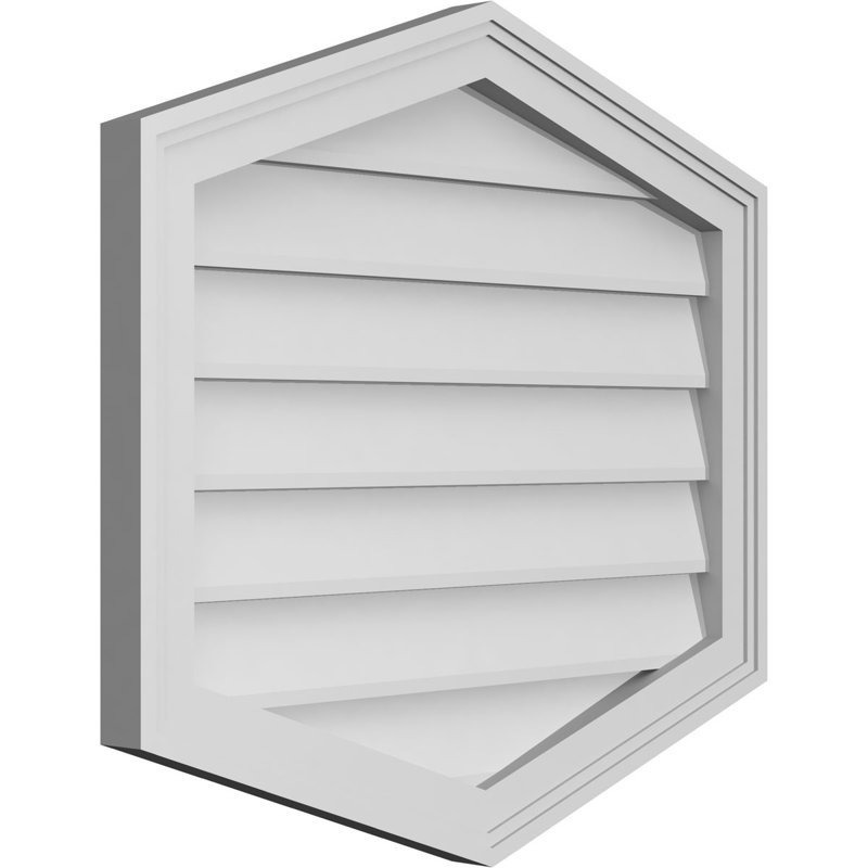 Ventilé vertical à pignon vertical 4/12 po, H 24 po x l 26 po x P 1,5 po