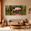 Oiseaux roses dans une mangrove, réflexion sur l'eau, ensemble de 3 impressions sur toile-1416698386