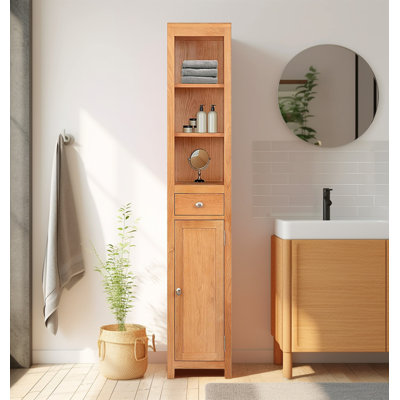 Hatcher Solid Wood Freestanding Linen Cabinet