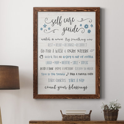 Guide to Self Care - Cadre photo, art textuel sur toile
