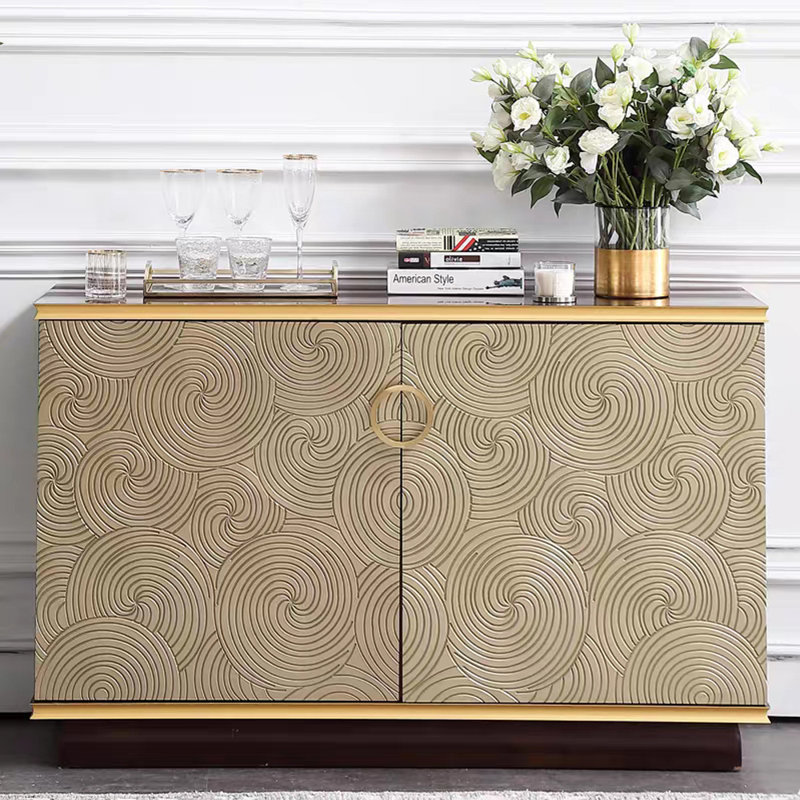 Buffet en bois massif clair et luxueux, Blond clair
