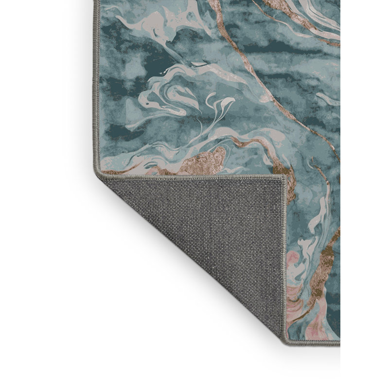 Tapis gris soyeux et moelleux, Rond 7 pi