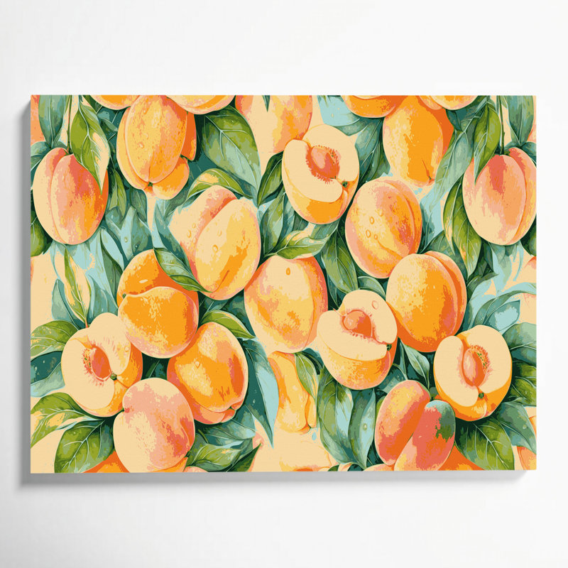 Fruit, abricot brun, art mural sur toile, 16" H x 20" W